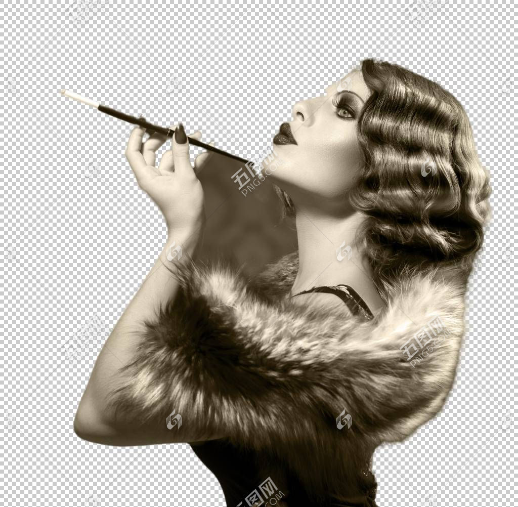 抽烟的女性图片