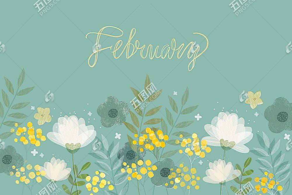 2月主题清新花卉植物海报背景插图插画 图片id 植物花卉 插图插画 五图网png5 Com
